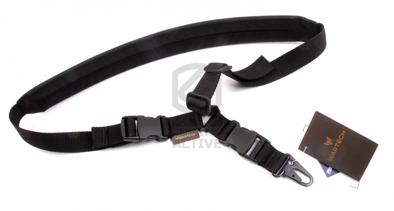 Ремень для ружья одноточечн.с фастексом д/сброса и мягк.плечо черный (WARTECH)
