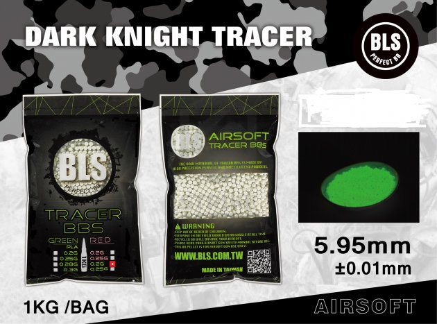 Шары для страйкбола Tracer 0,25g/1kg Green (BLS)