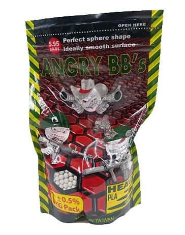 Шары для страйкбола  0.36g/1kg Taiwan White (ANGRY BBs)